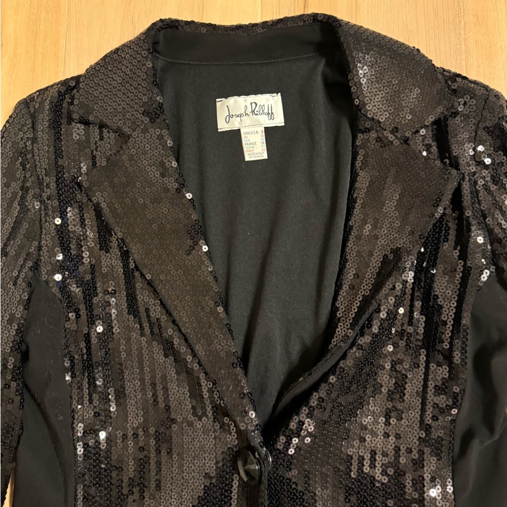 Joseph Ribkoff Sequin Blazer Size 8 - Picture 9 of 15